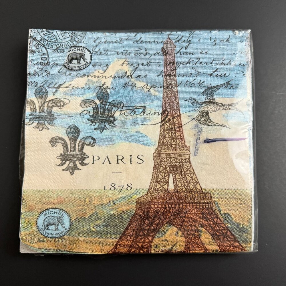 Michel Design Works Paper 20 Lunch Napkins 13” X 13 ” Paris 1878"